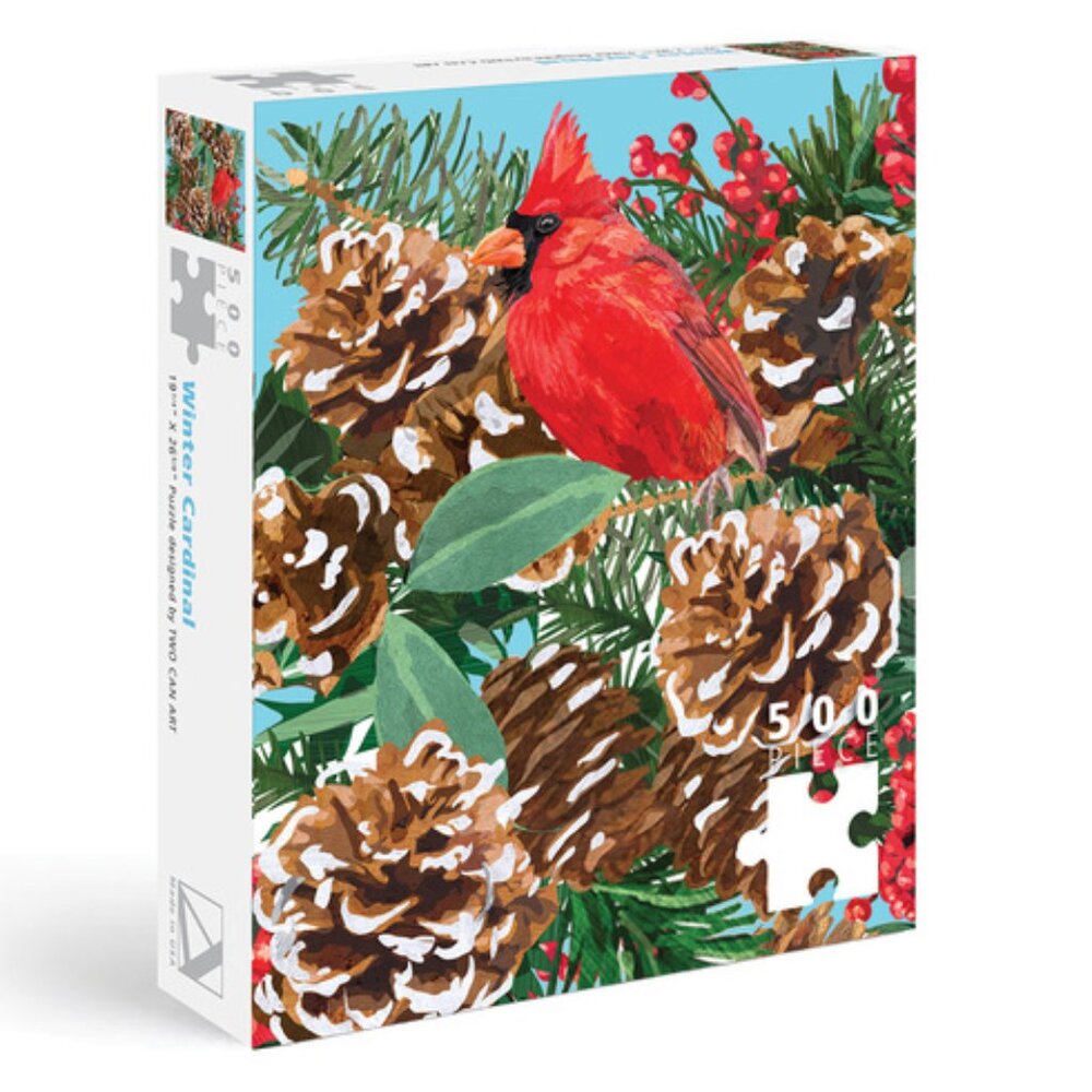 Allport Editions Cardinal‎ and Pinecones Jigsaw Puzzle 500 Piece SEALED NEW